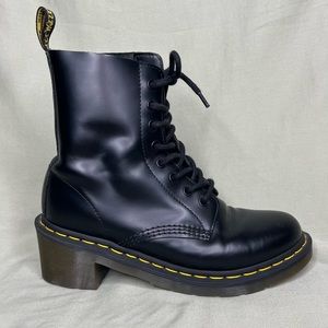Doc Martens CLEMENCY SMOOTH LEATHER HEELED LACE UP BOOTS